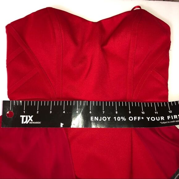 Adrianna Papell Red Hailey Logan Highlow HOCO semi formal dress - Picture 7 of 8